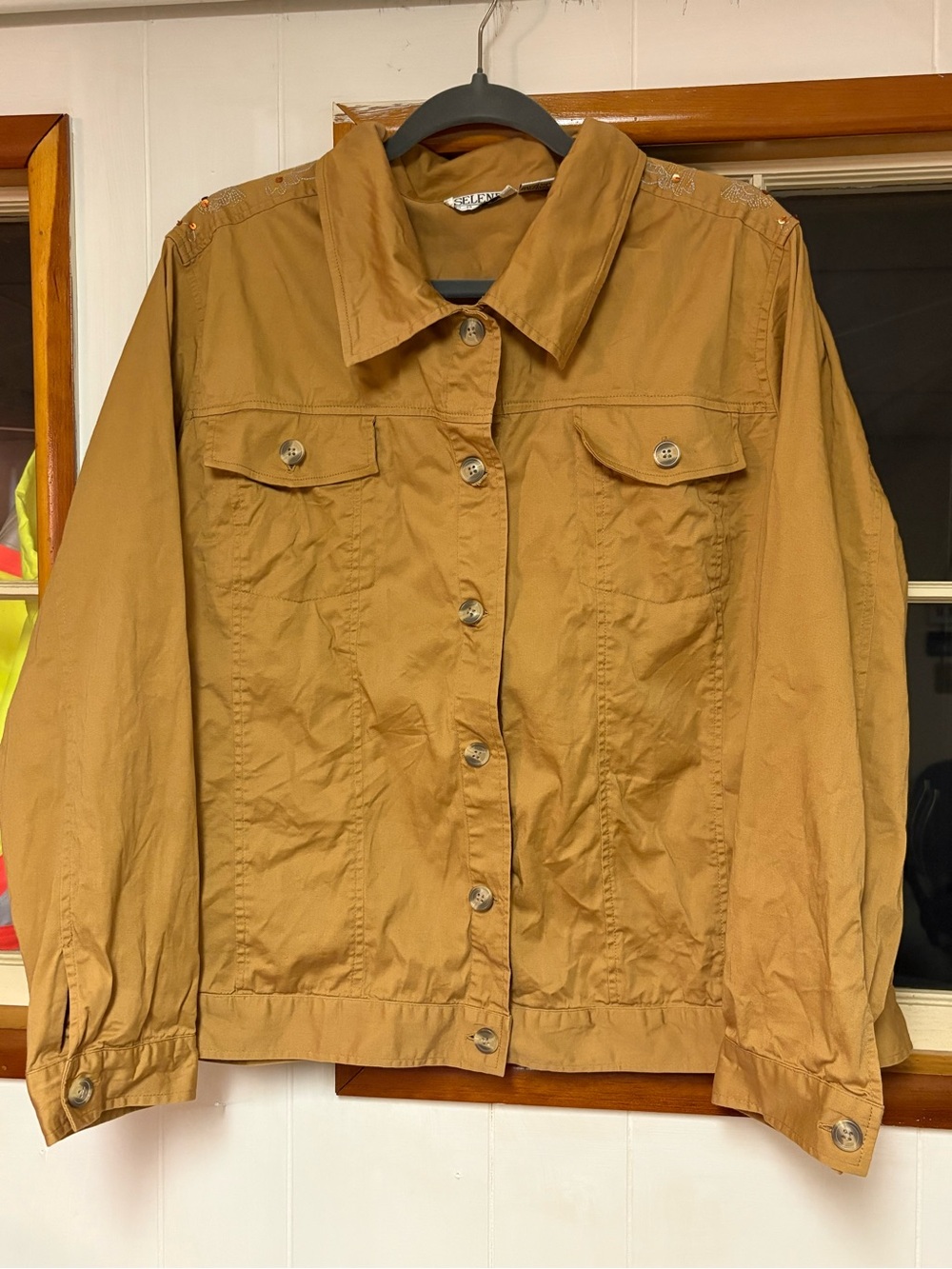 Selene Sport Women's Camel Button-Front Jean Jacket